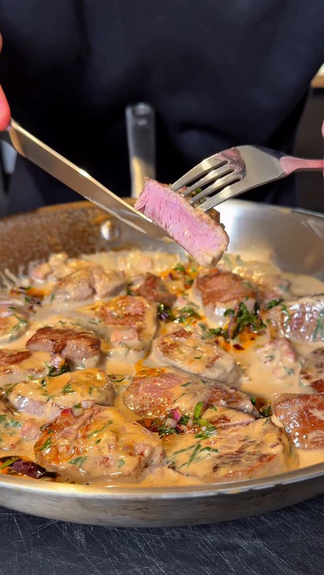 Filet Mignon with Chimichurri Cream Sauce