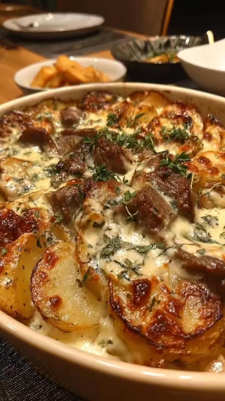 Creamy Steak & Potato Bake