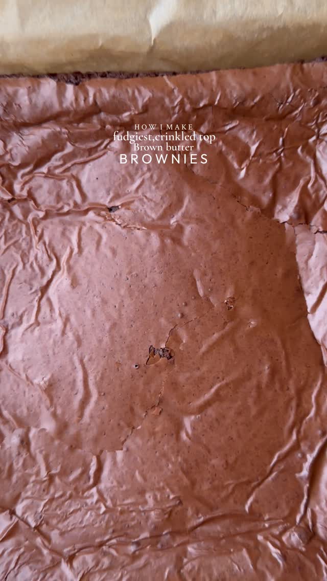 Fudgiest Crinkled Top Brown Butter Brownies
