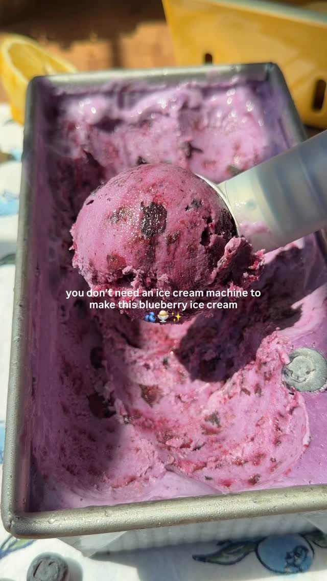Homemade No Churn Blueberry Lemon Ice Cream