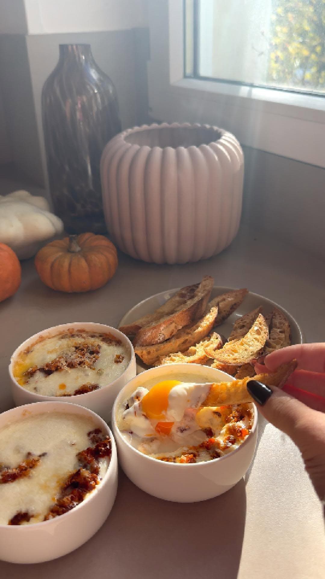 Baked Eggs Cocotte with Chorizo