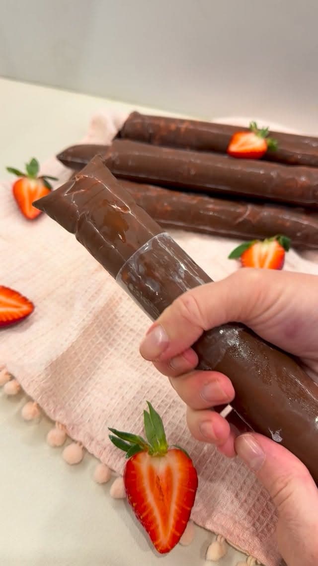 Homemade Strawberry Chocolate Ice Cream Pops