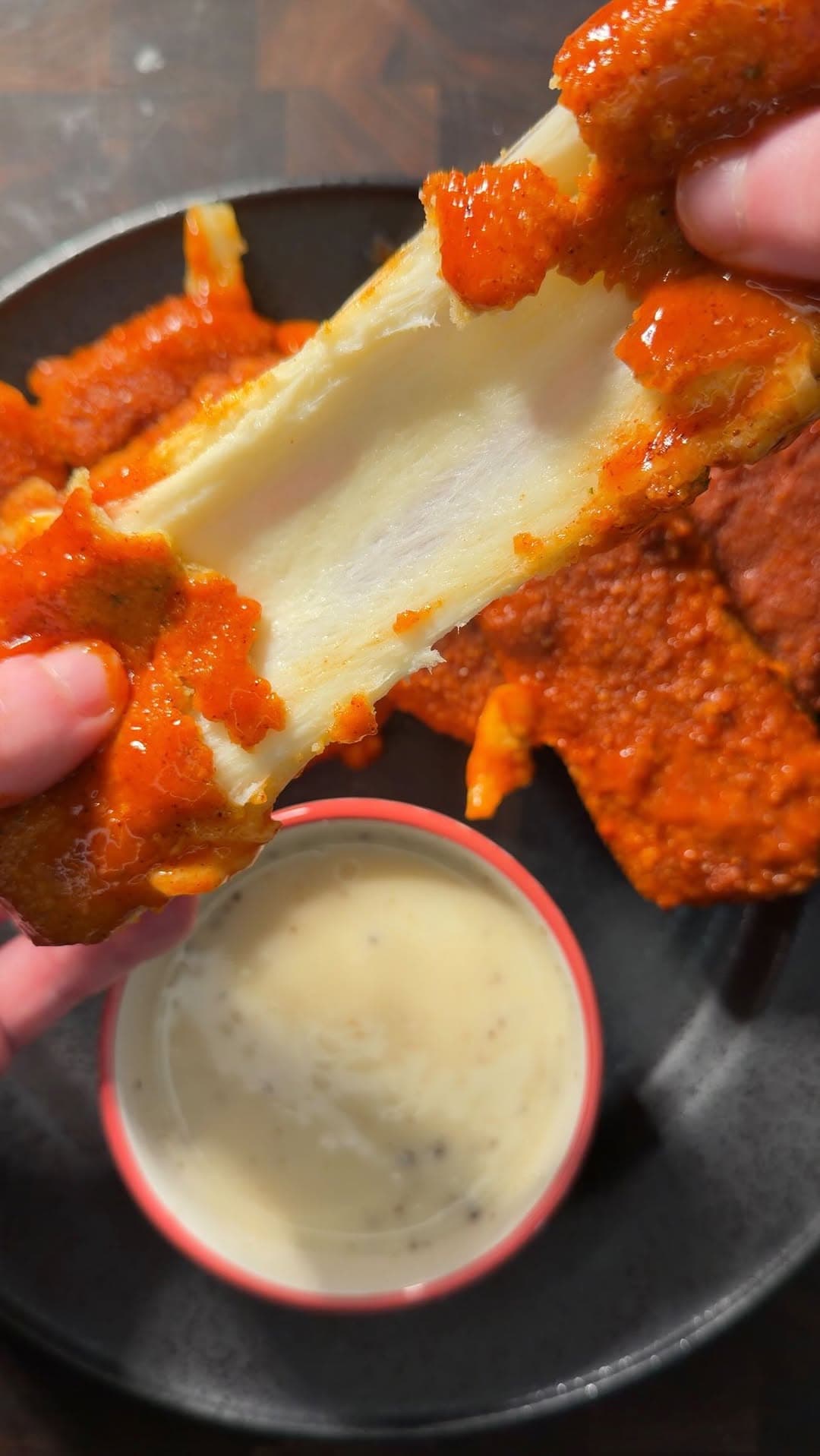 Air Fryer Nashville Hot Mozzarella Sticks