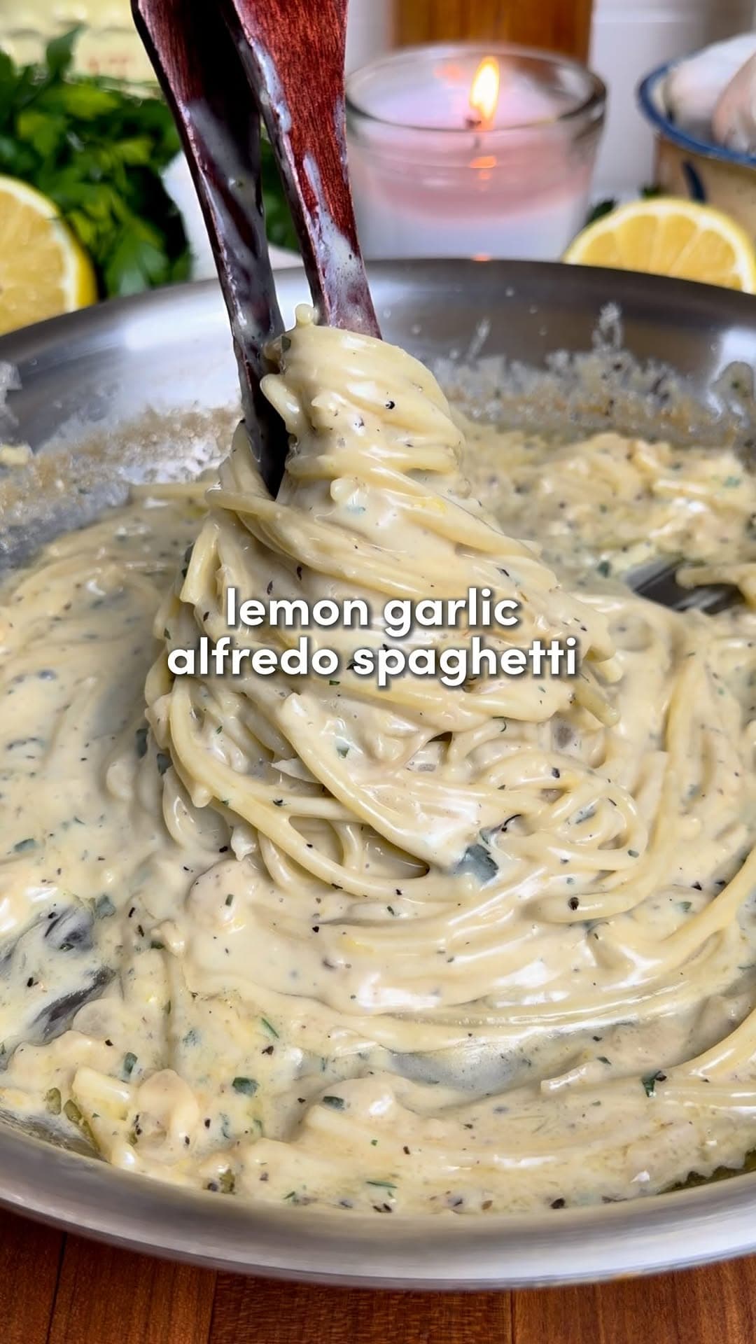 Citromos-fokhagymás Alfredo spagetti