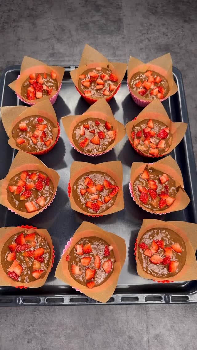 Chocolate Strawberry Muffins