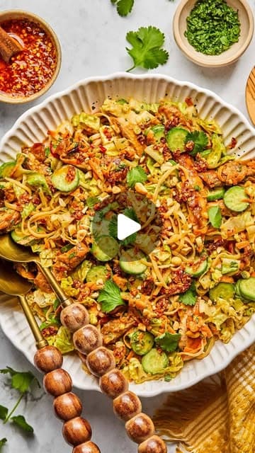 Asian Noodle Salad with Caramelized Chicken