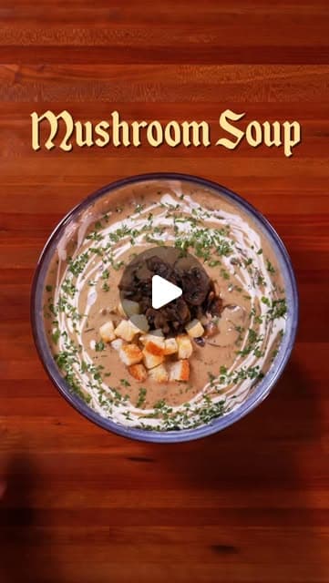 Mushroom Soup with Croutons