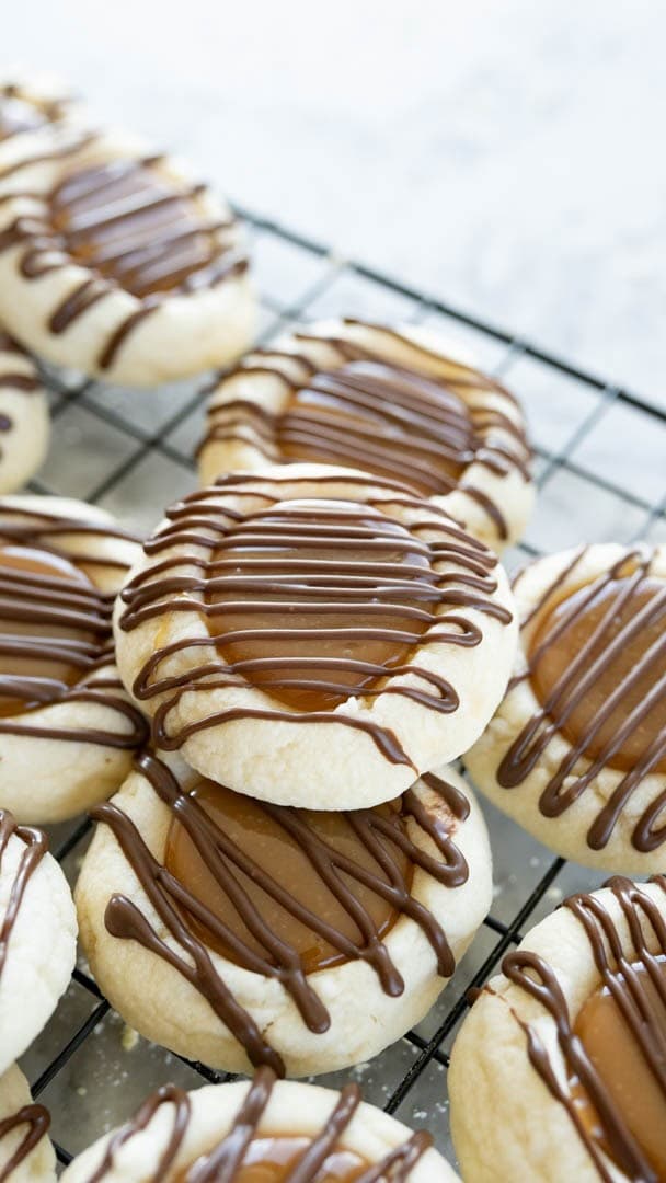 Twix Thumbprint Cookies