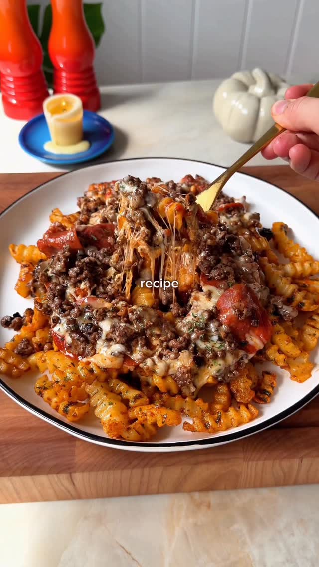 Loaded French Fries with Pizza Toppings