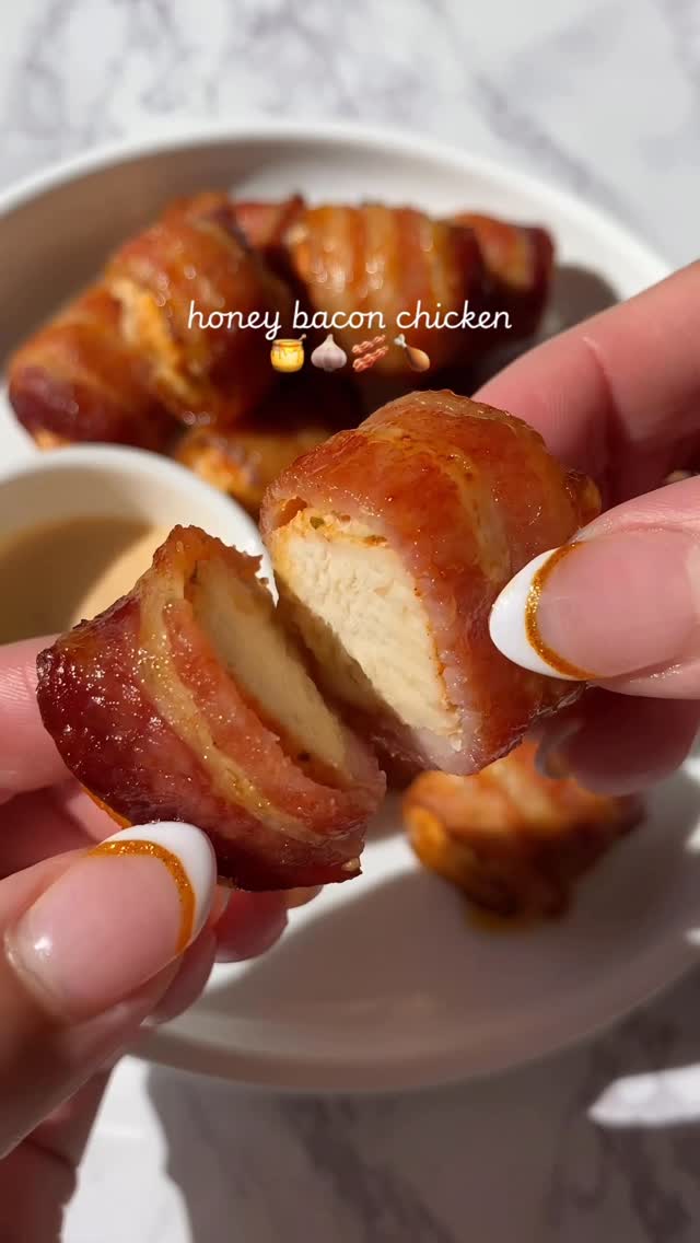 Garlic Bacon-Wrapped Chicken Bites