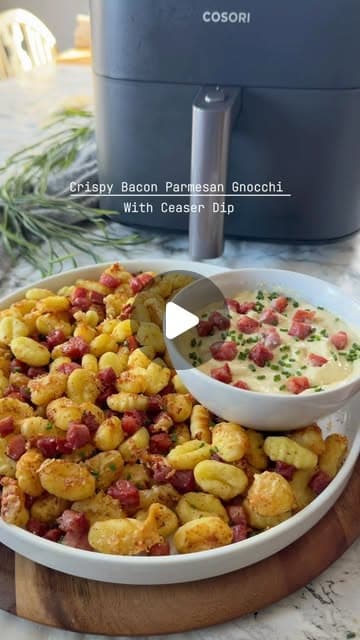 Crispy Parmesan Gnocchi with Caesar Dip