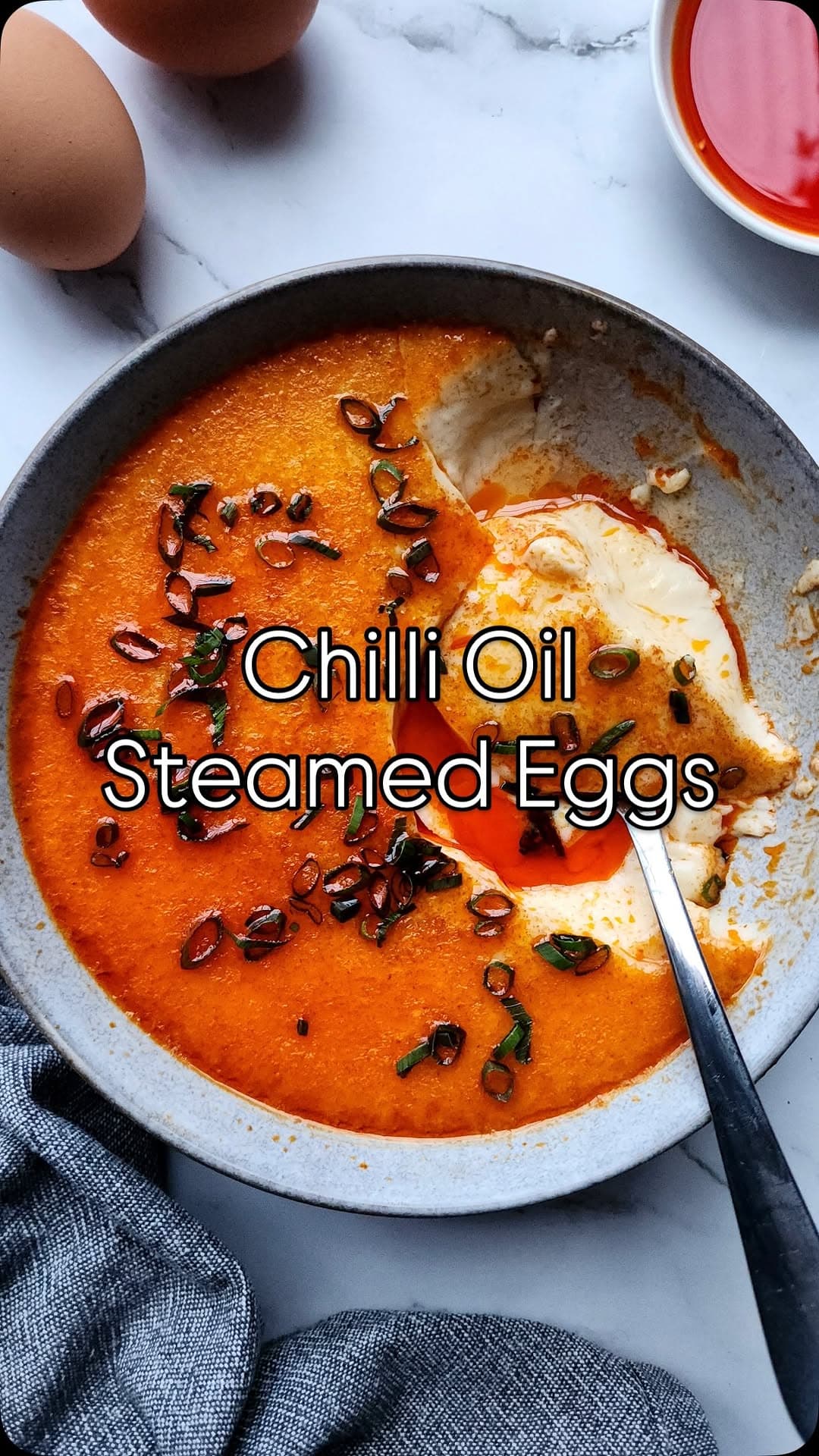 Chilli Oil Steamed Eggs