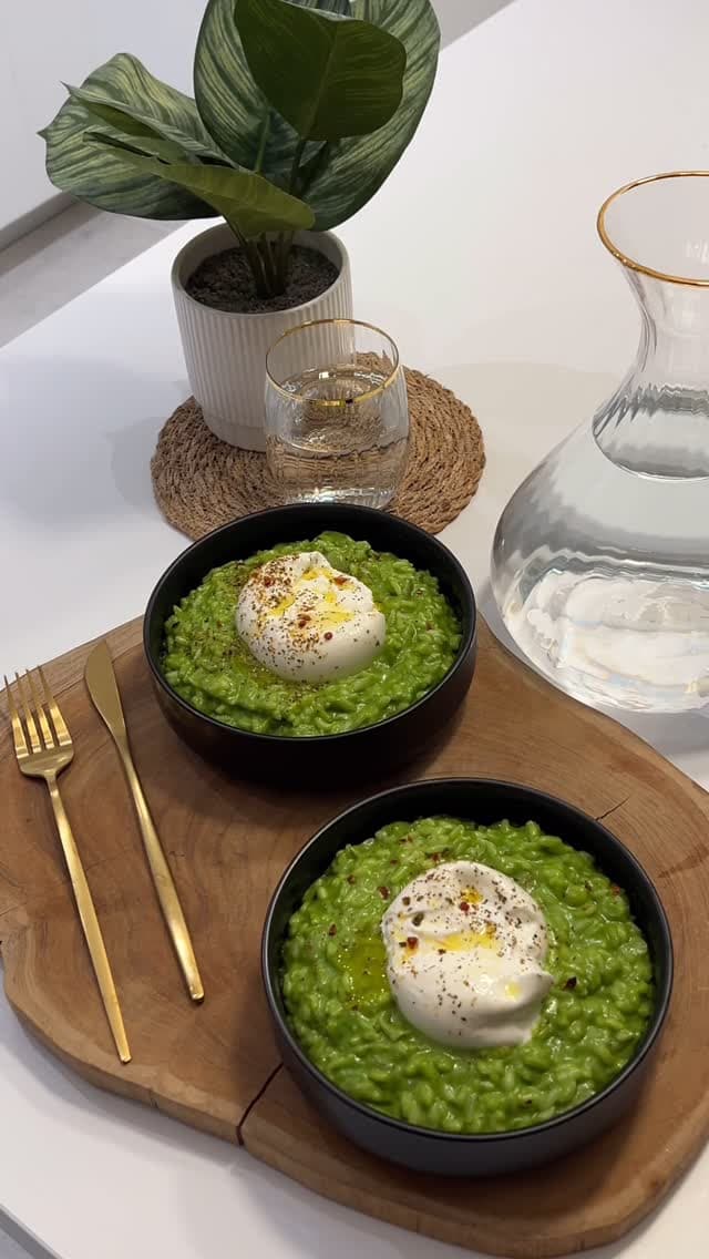Risotto pesto d’épinards & burrata