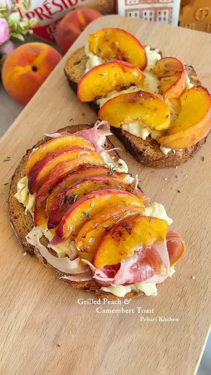 Grilled Peach & Camembert Tartine