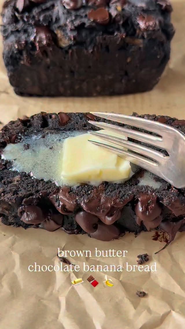 Brown Butter Double Chocolate Banana Bread