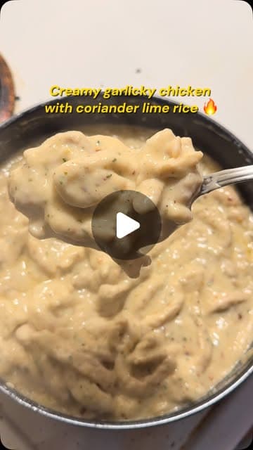 Creamy Garlicky Chicken with Coriander Lime Rice