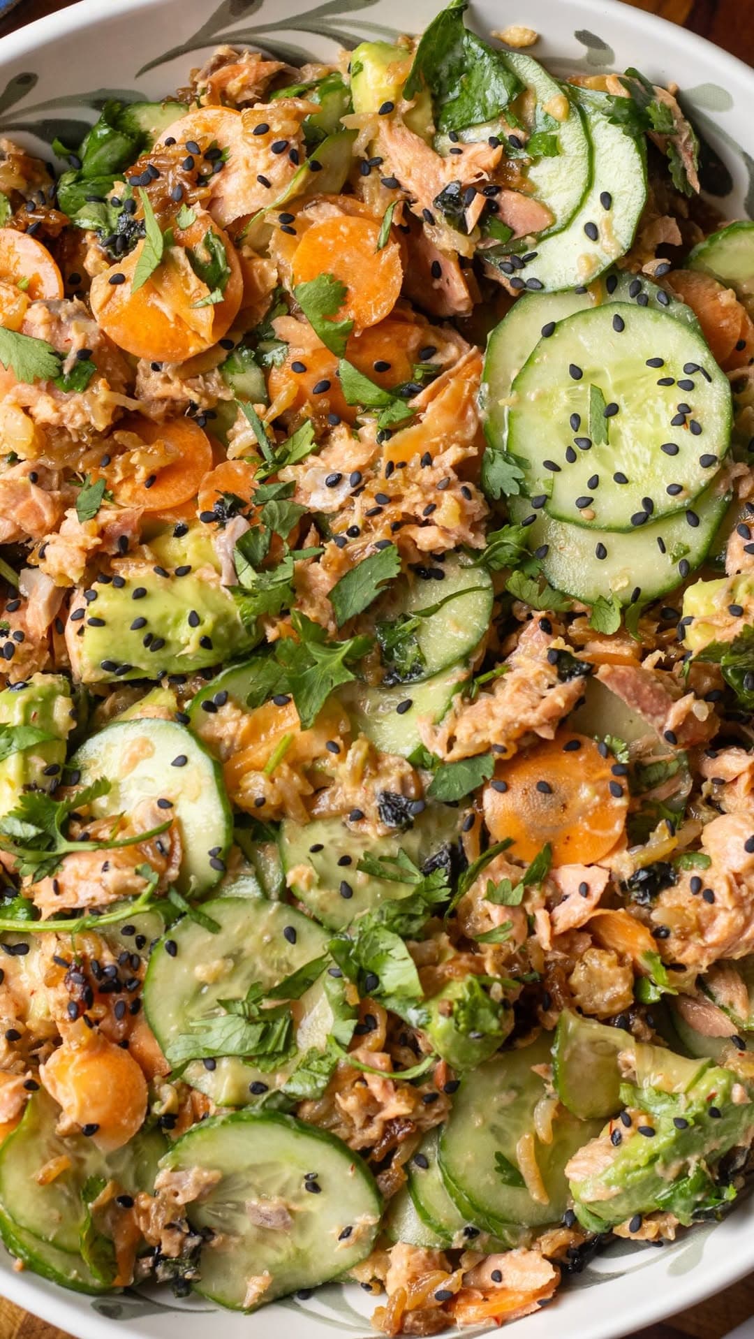 Crispy Rice Sushi Salad with Spicy Mayo and Salmon