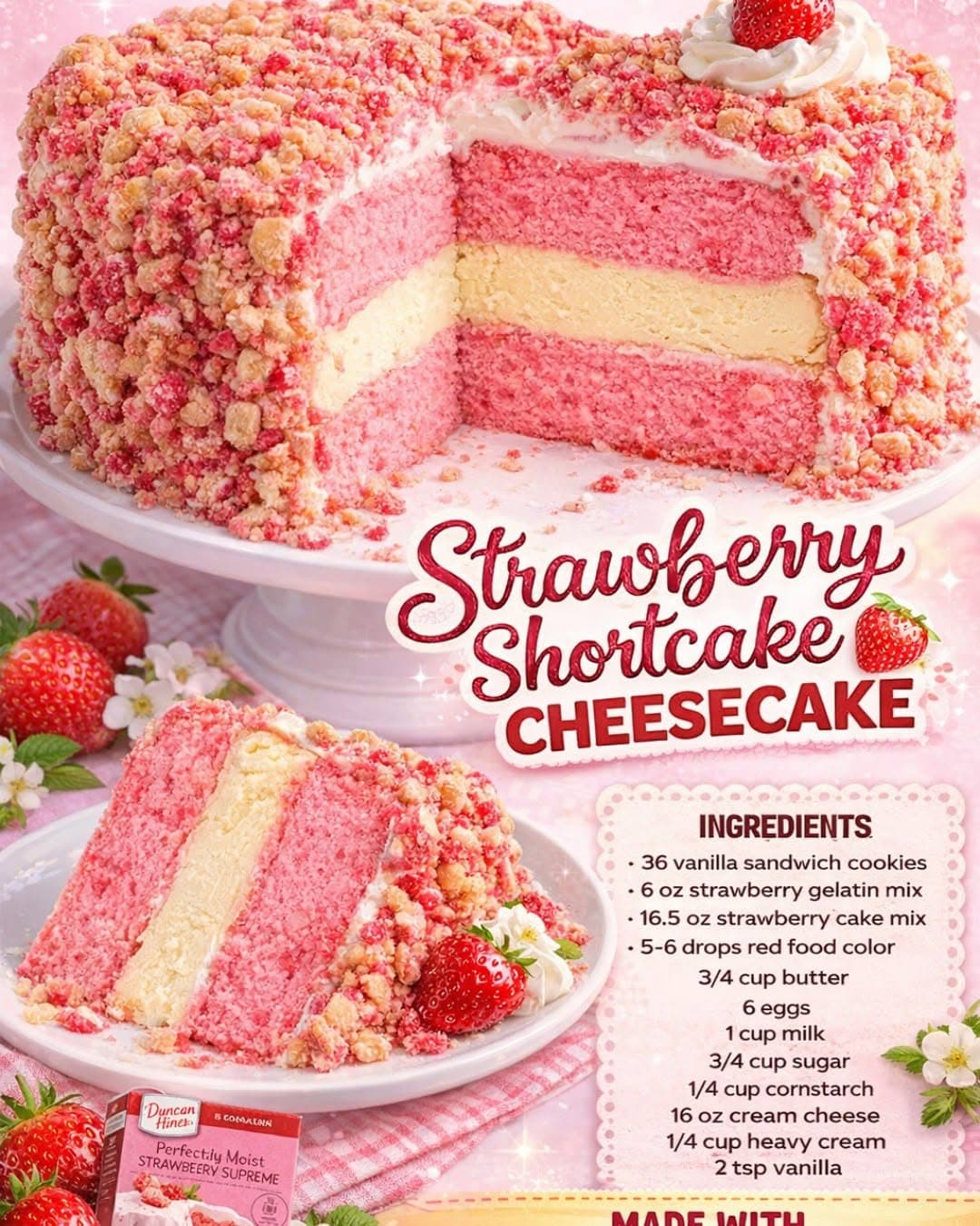 Strawberry Crunch Cake