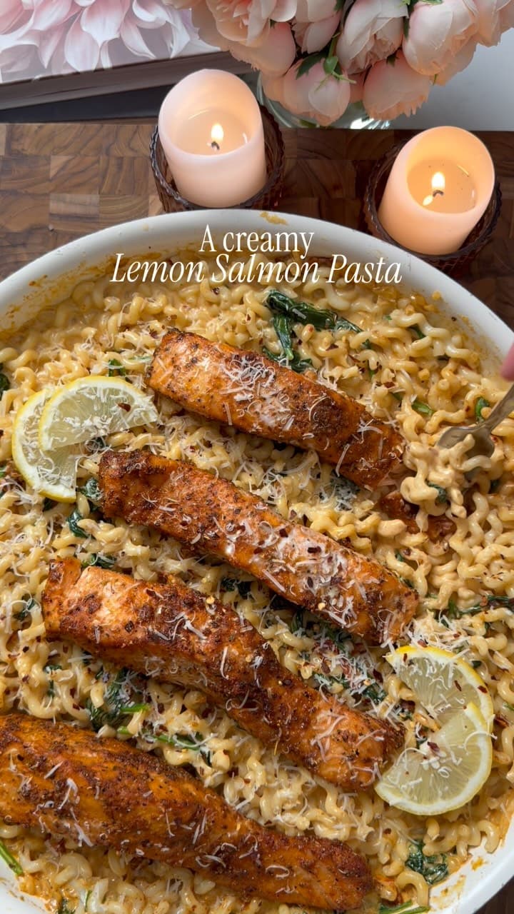 Creamy Lemon Salmon Pasta