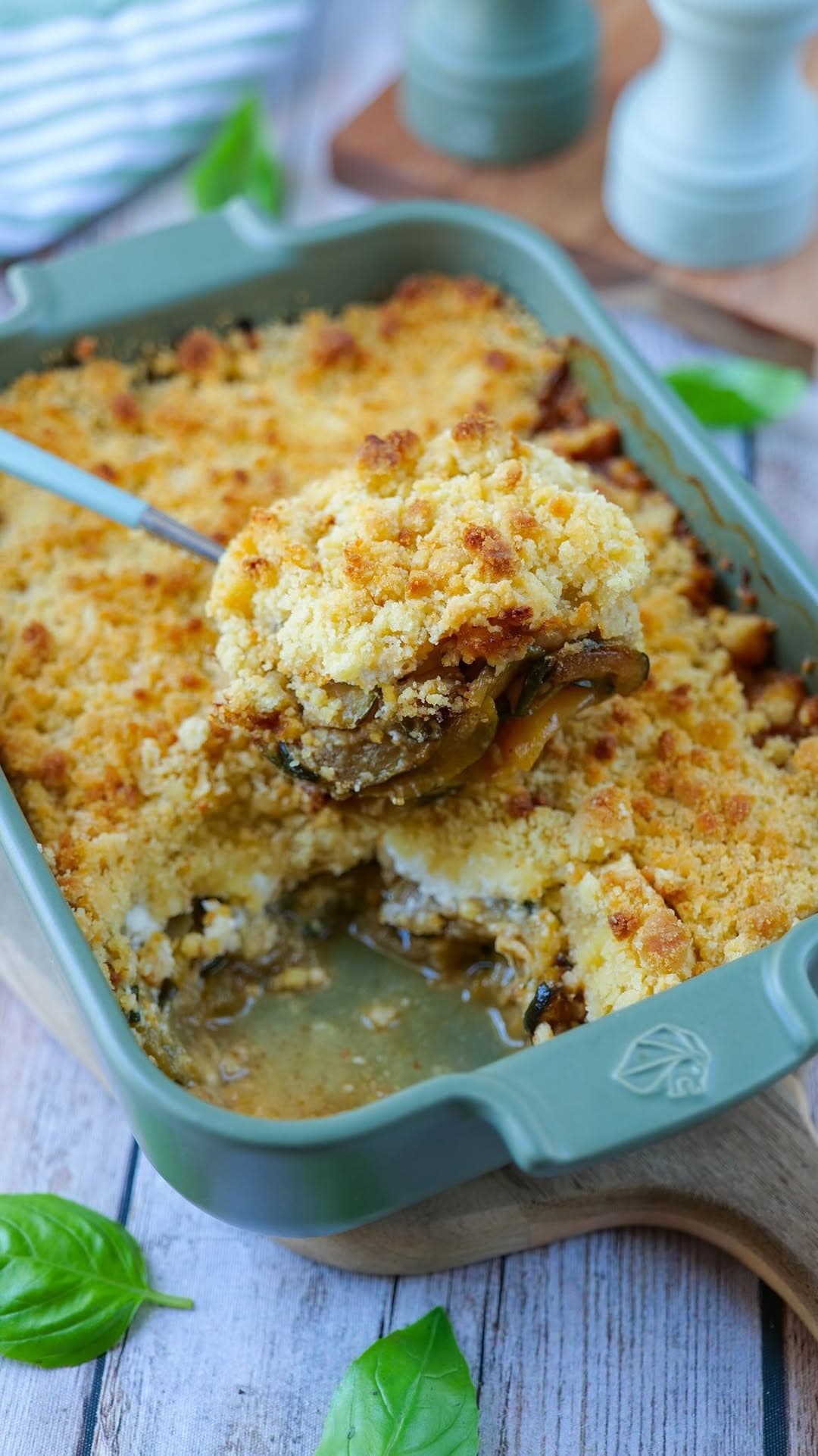 Crumble salé courgettes et chèvre