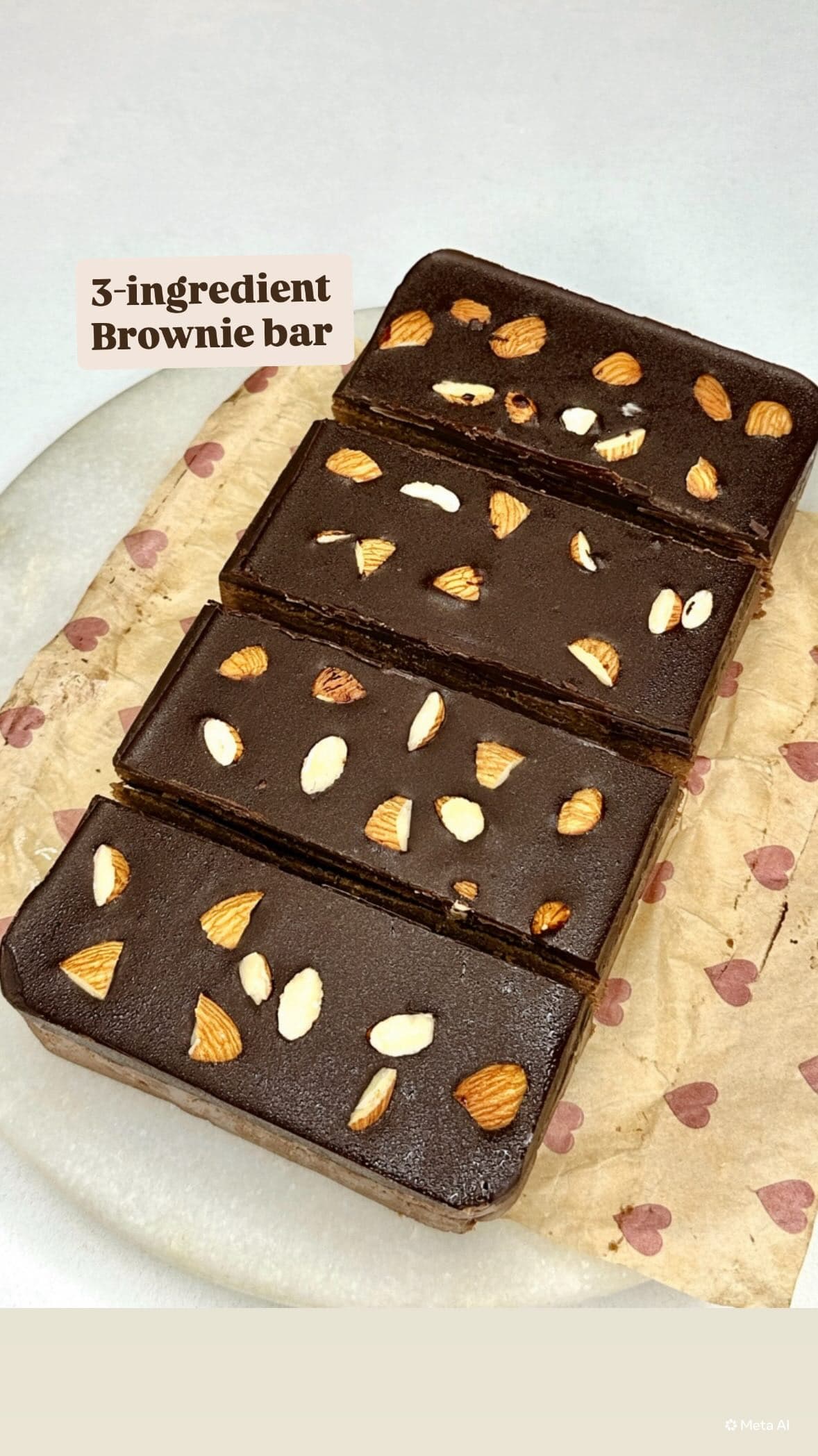 3 Ingredient No-Bake Brownie Bars