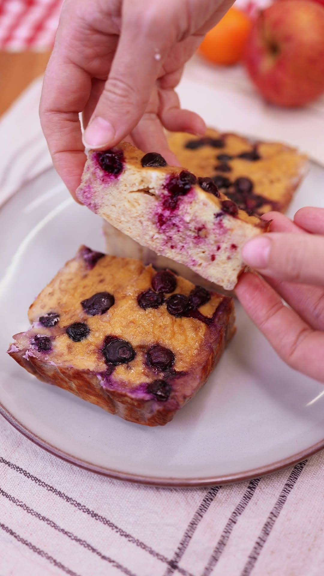 Healthy Banana Blueberry Bake