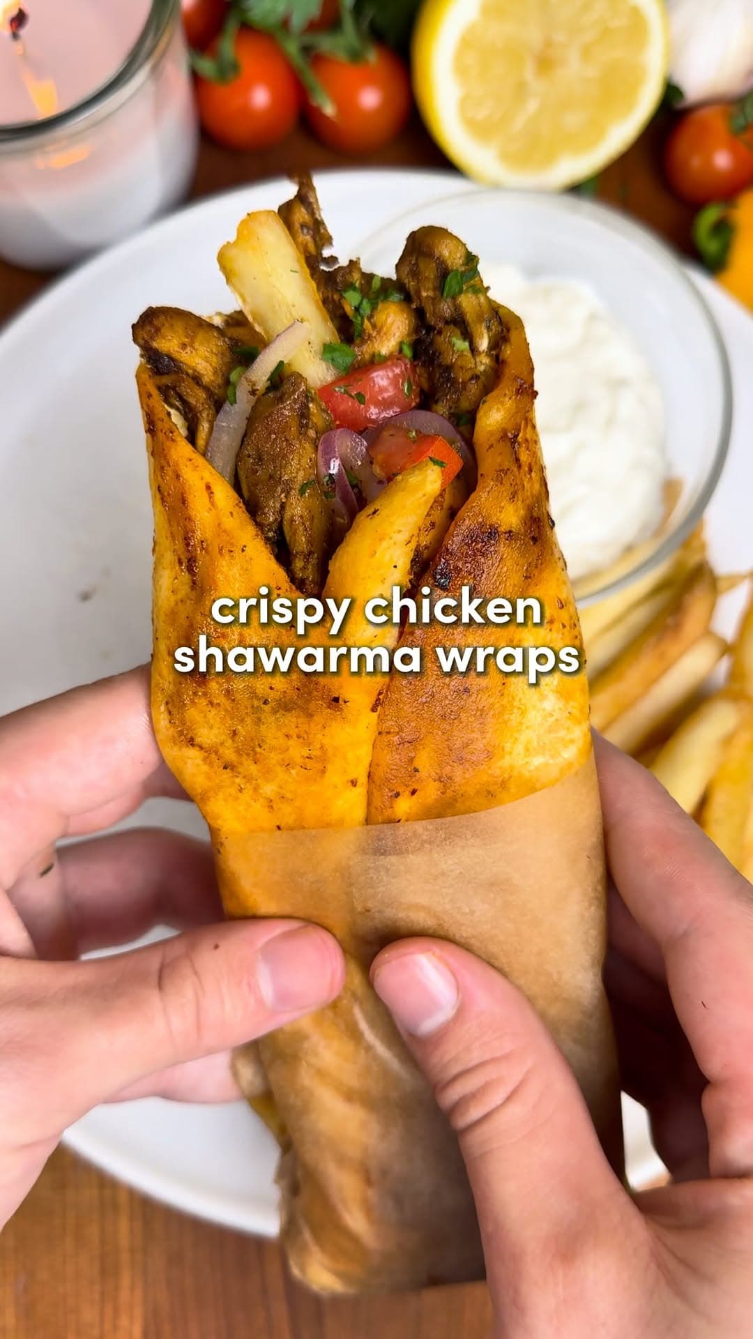 Crispy Chicken Shawarma Wraps