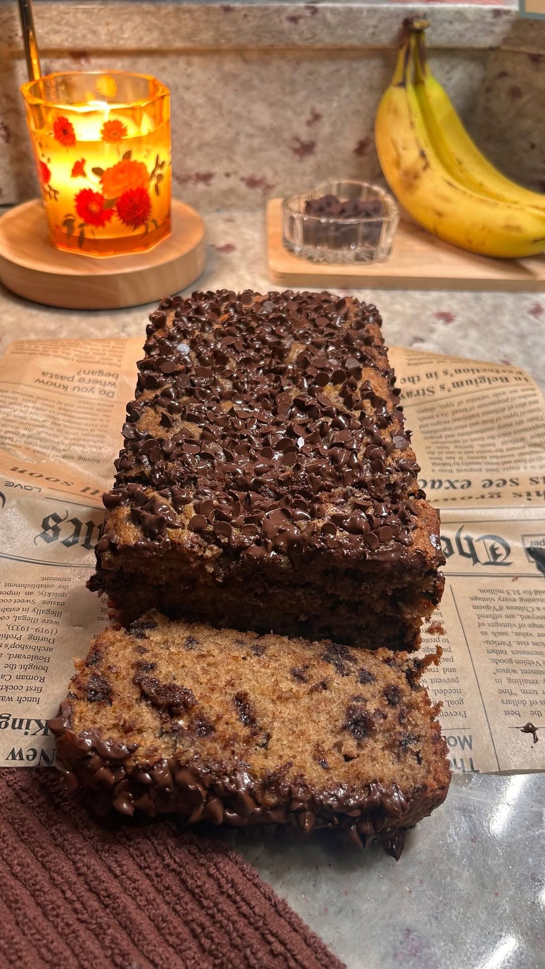 Fluffy Chocolate Chip Banana Bread