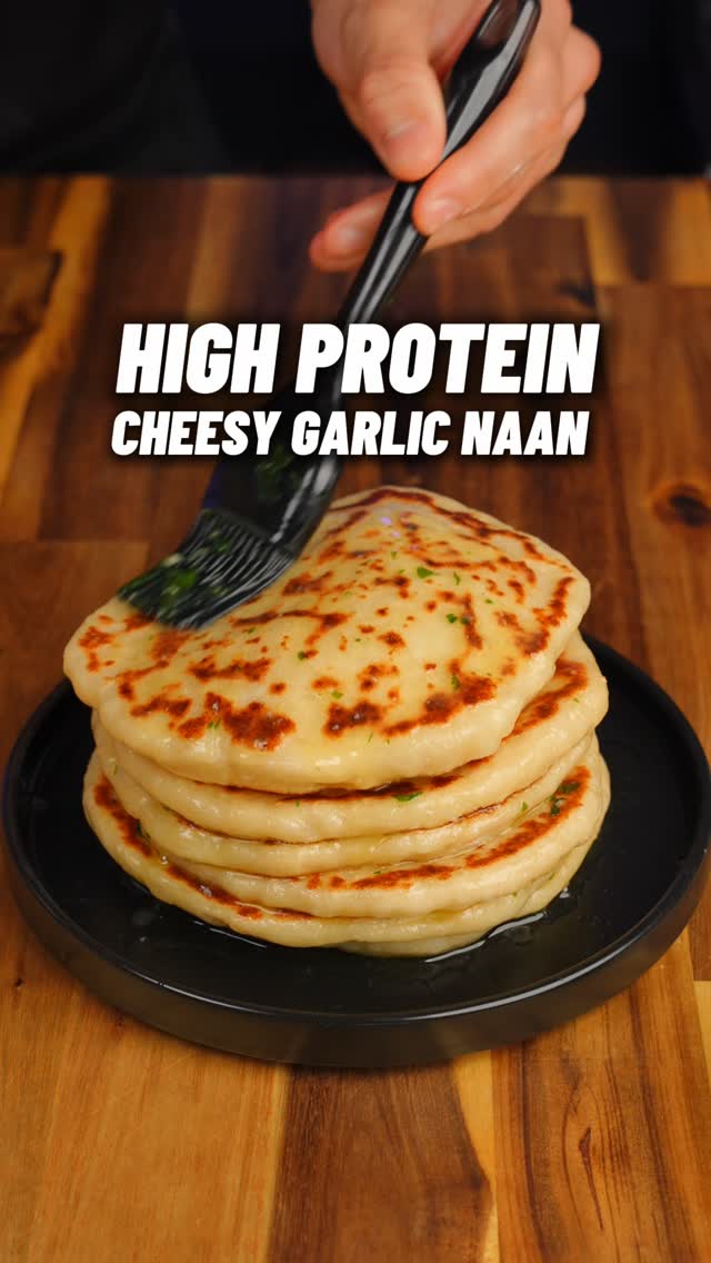 High Protein Cheesy Garlic Naans