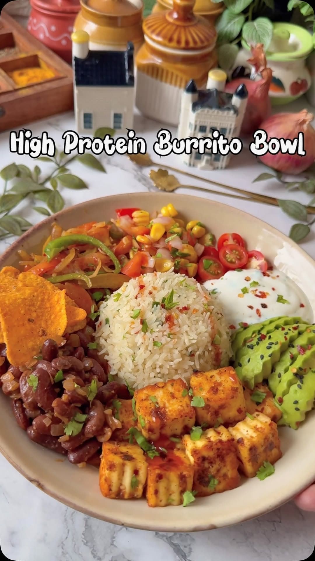 High Protein Paneer Burrito Bowl
