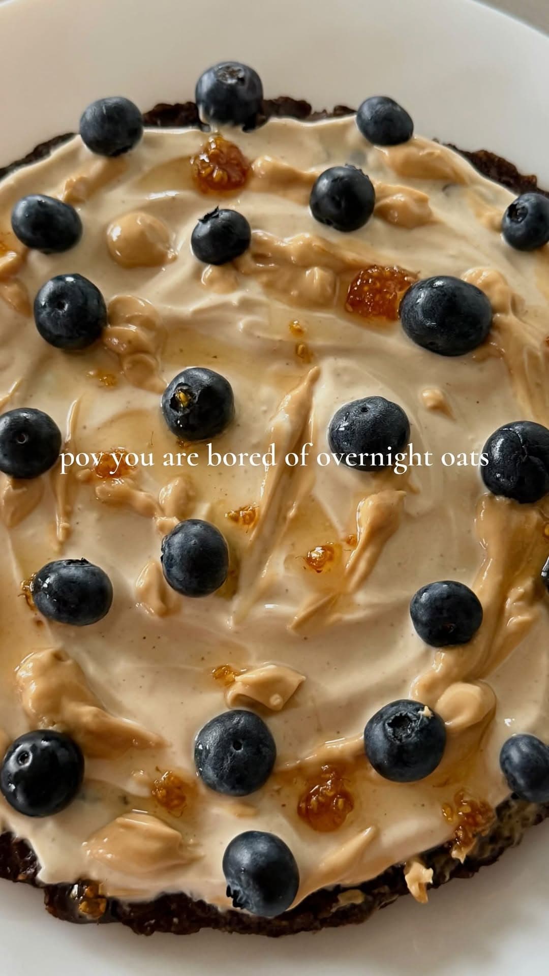 Oat Crepe with Greek Yogurt, Peanut Butter and Blueberries