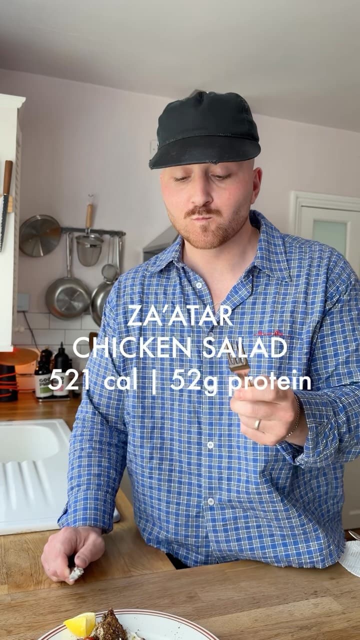 Za'atar Chicken, Tomato & Chickpea Salad with Jalapeño Yoghurt