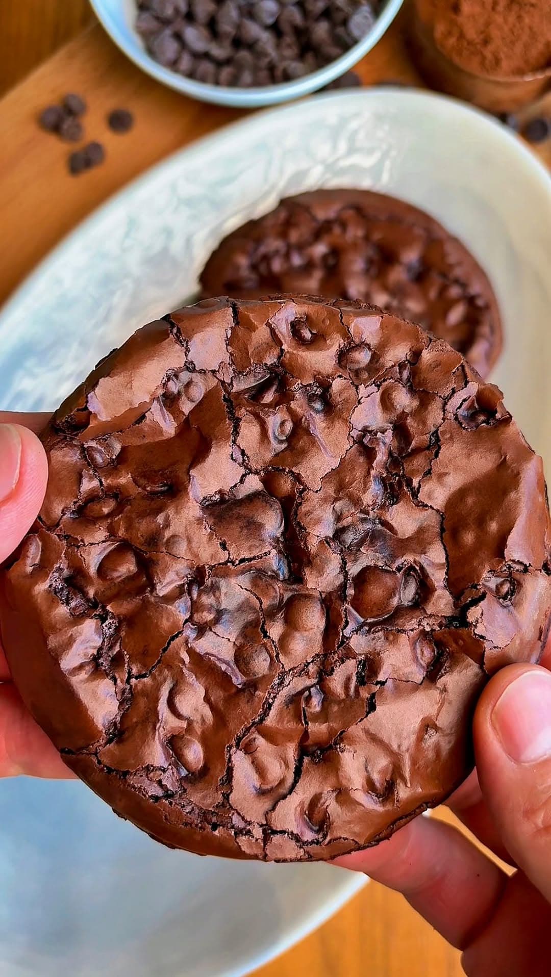 Fudgy Crackly Brownie Top Cookies