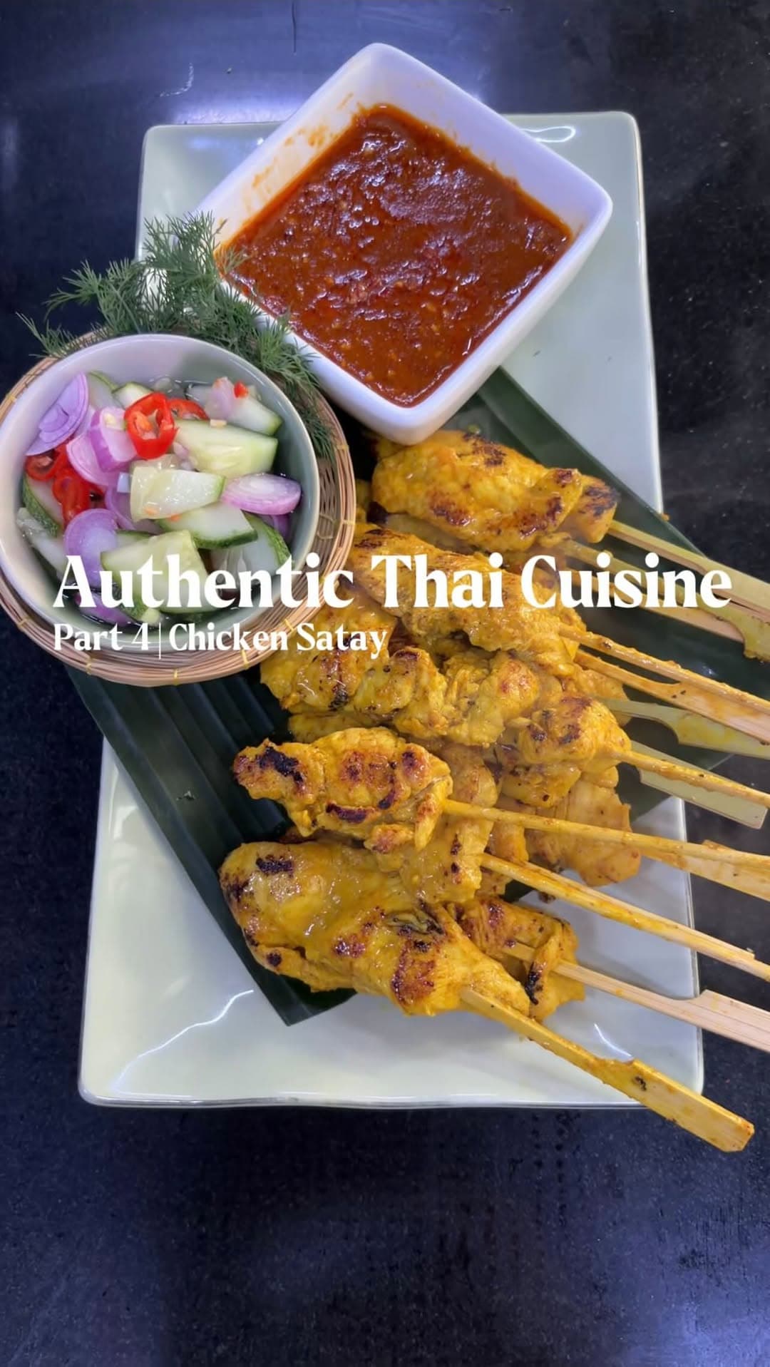 Chicken Satay with Thai Salad and Peanut Sauce
