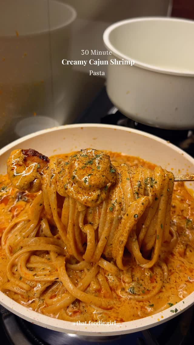 Pâtes crémeuses au gambas cajun