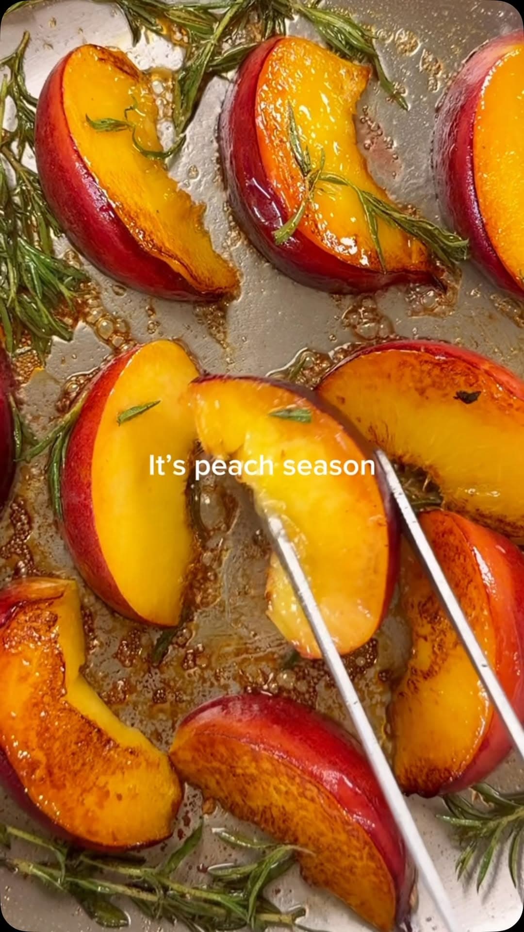 Peach and Brie Crostini with Honey and Rosemary