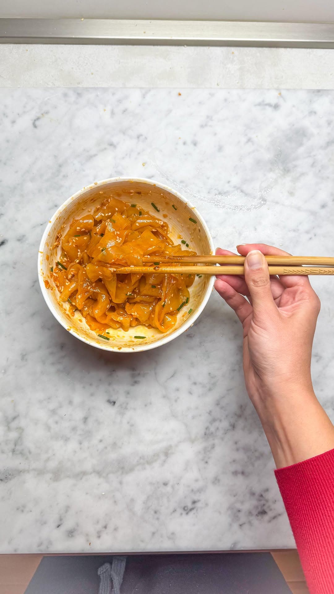 Noodles piccanti con fogli di riso