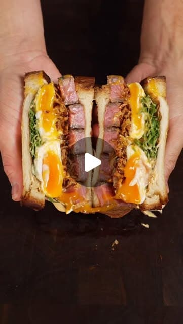 Steak and Eggs Benedict Sandwich