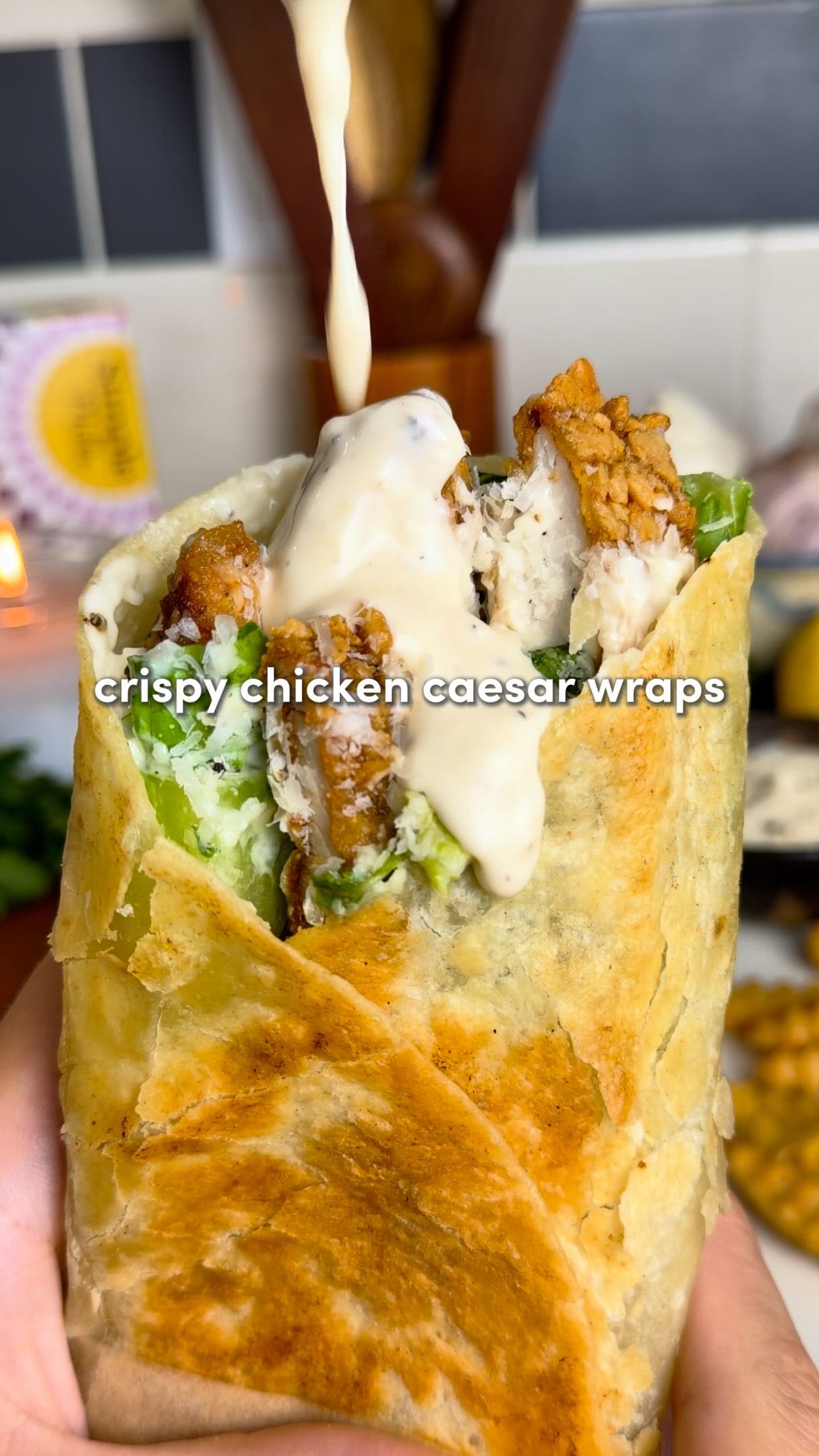 Crispy Chicken Caesar Wraps