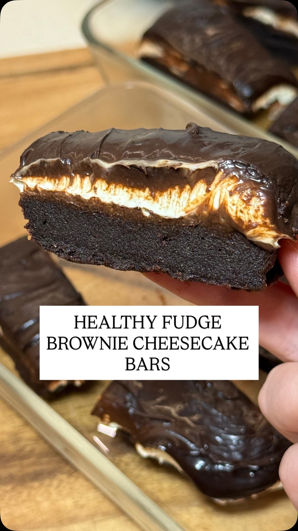 Healthy Fudge Brownie Cheesecake Bars
