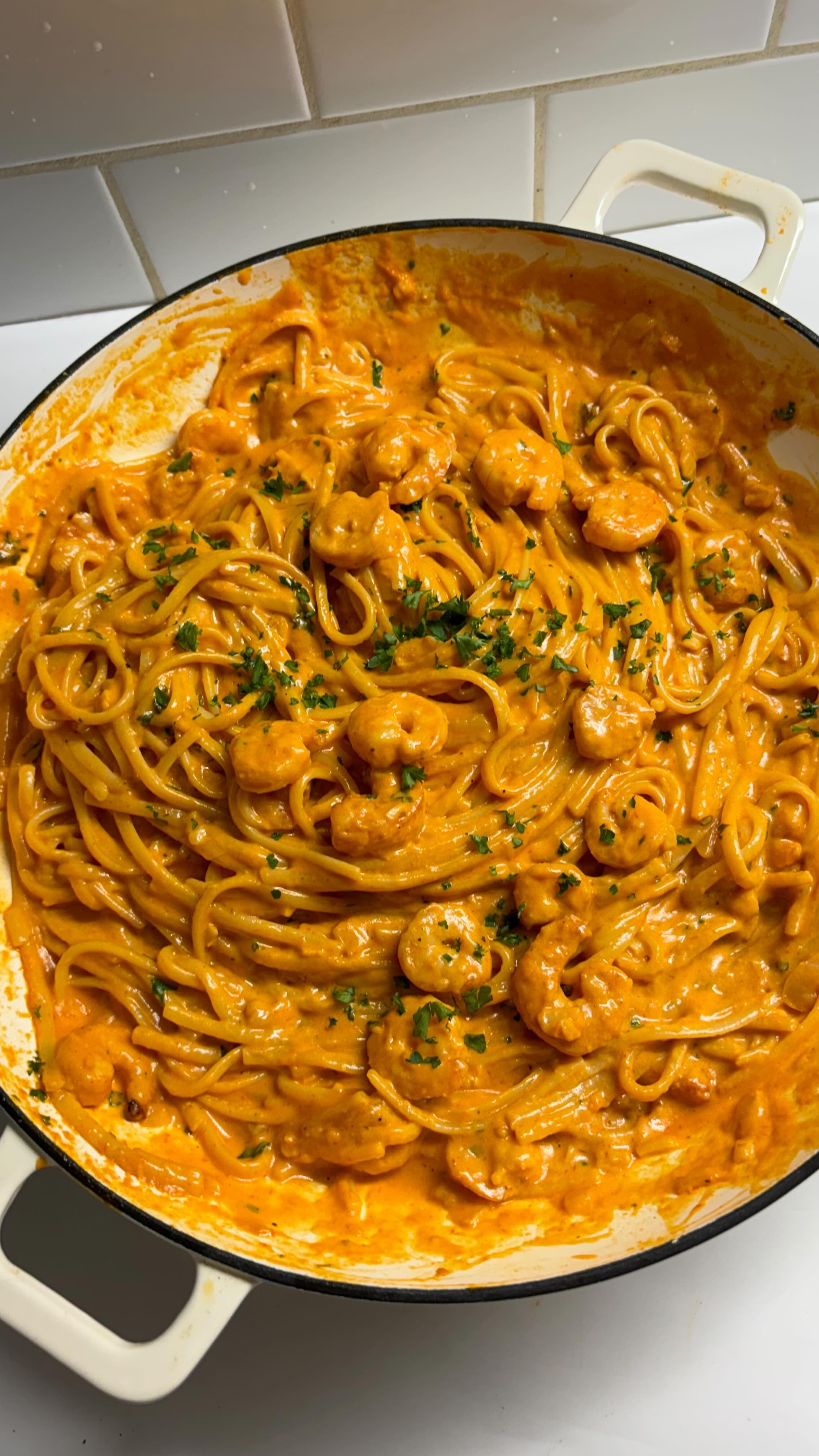 Linguine med räkor