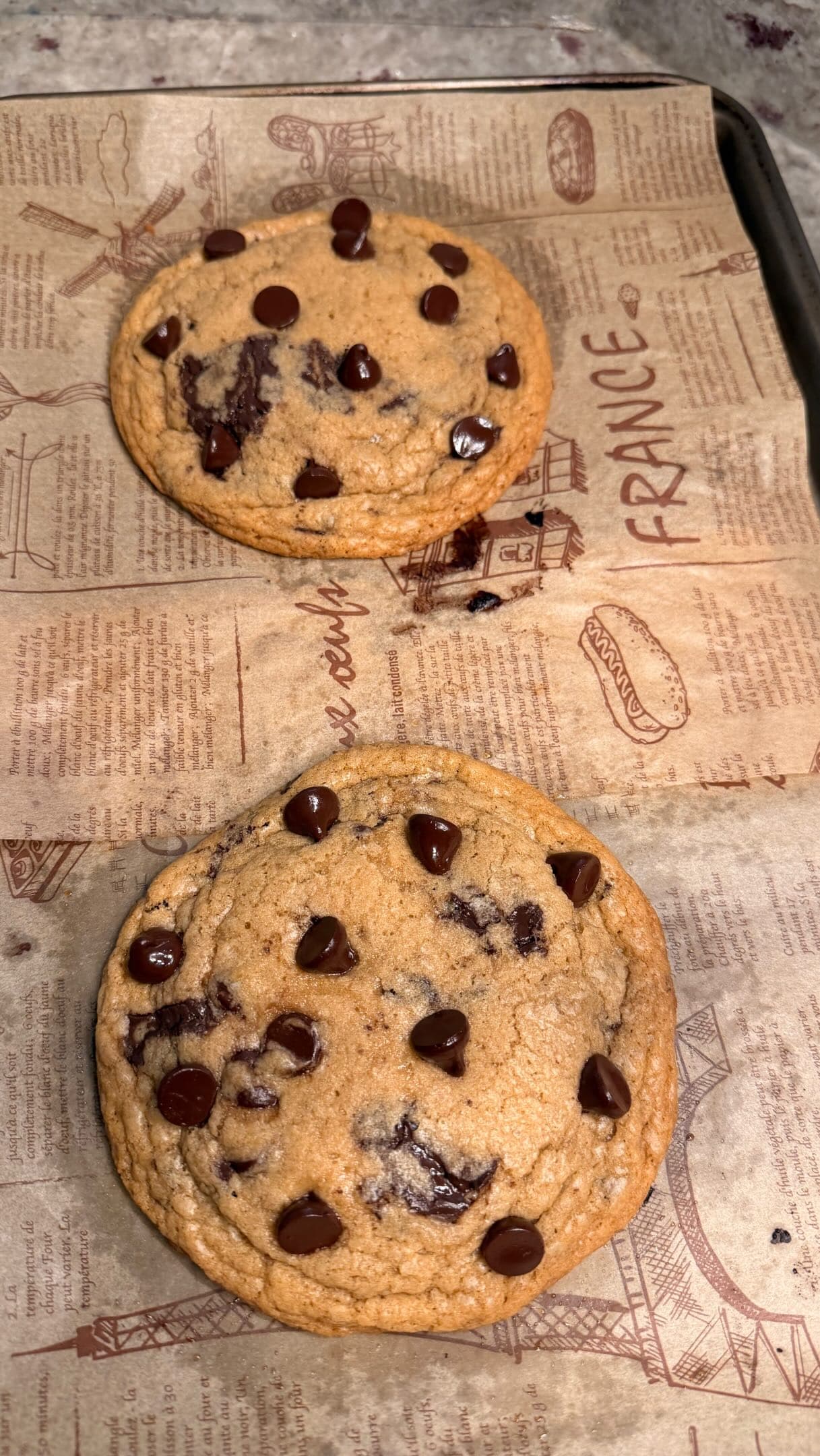 Warm Chocolate Chip Cookies with Ice Cream