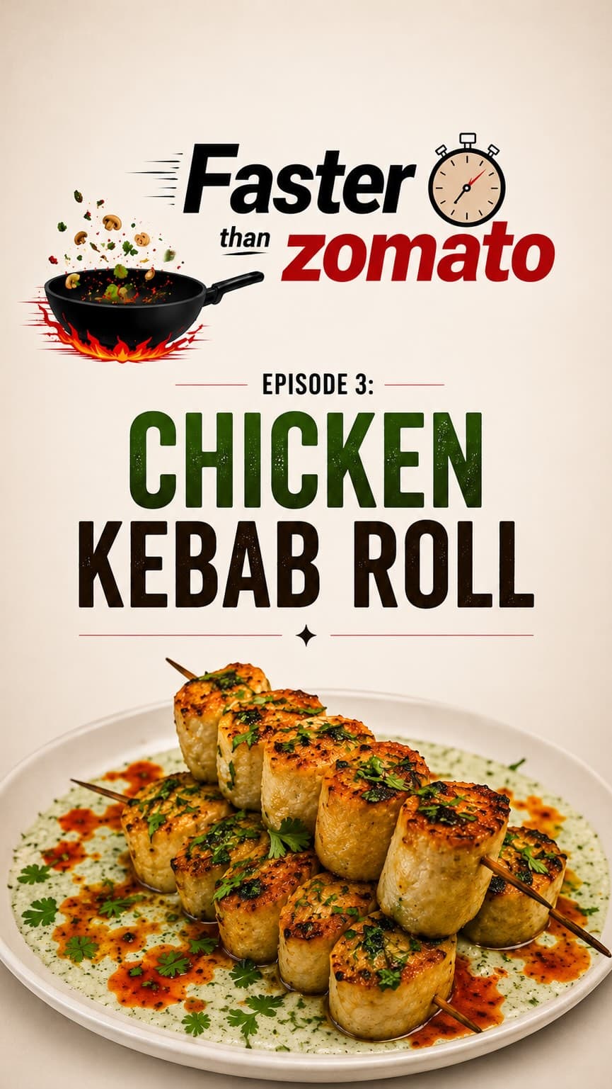 Chicken Kebab Roll with Tzatziki