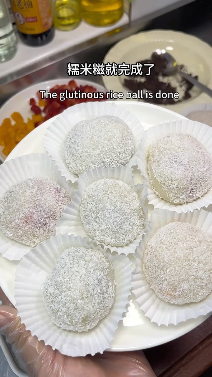 Homemade Mochi with Coconut Coating