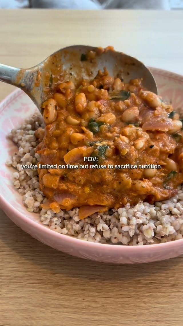 Rote Linsen One-Pot mit Spinat und Bohnen