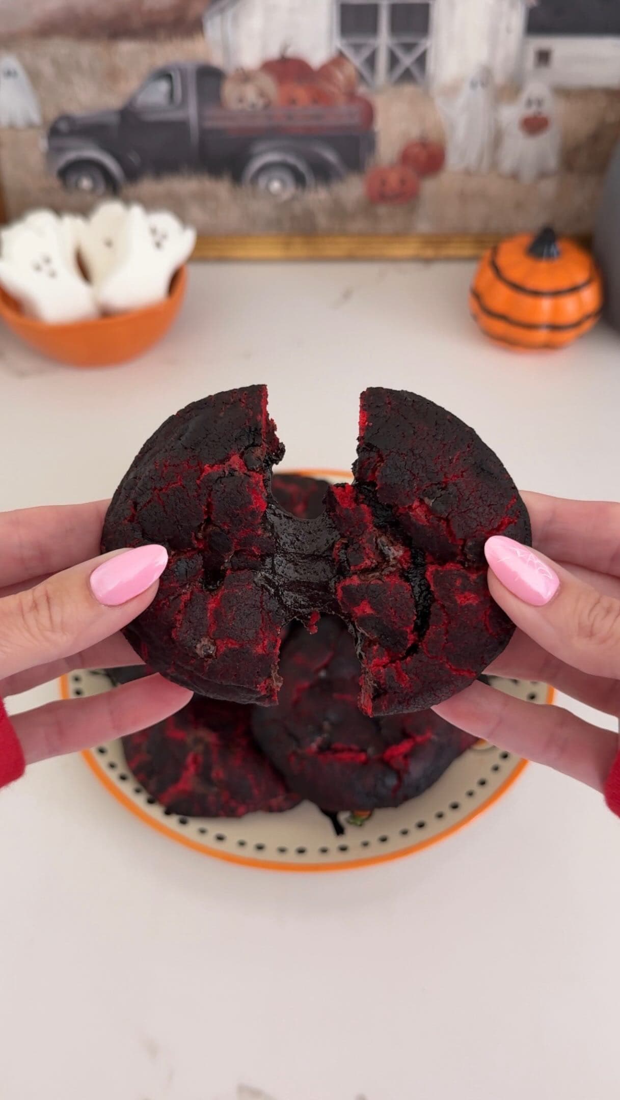 Halloween Cheesecake Crinkle Cookies