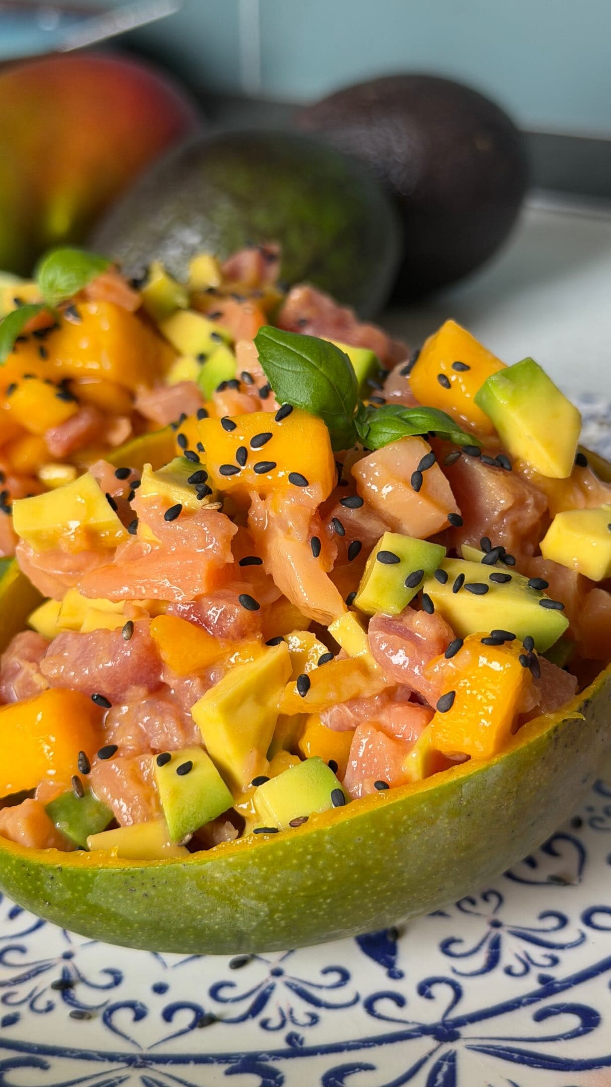 Mango Salmon Tuna Salad