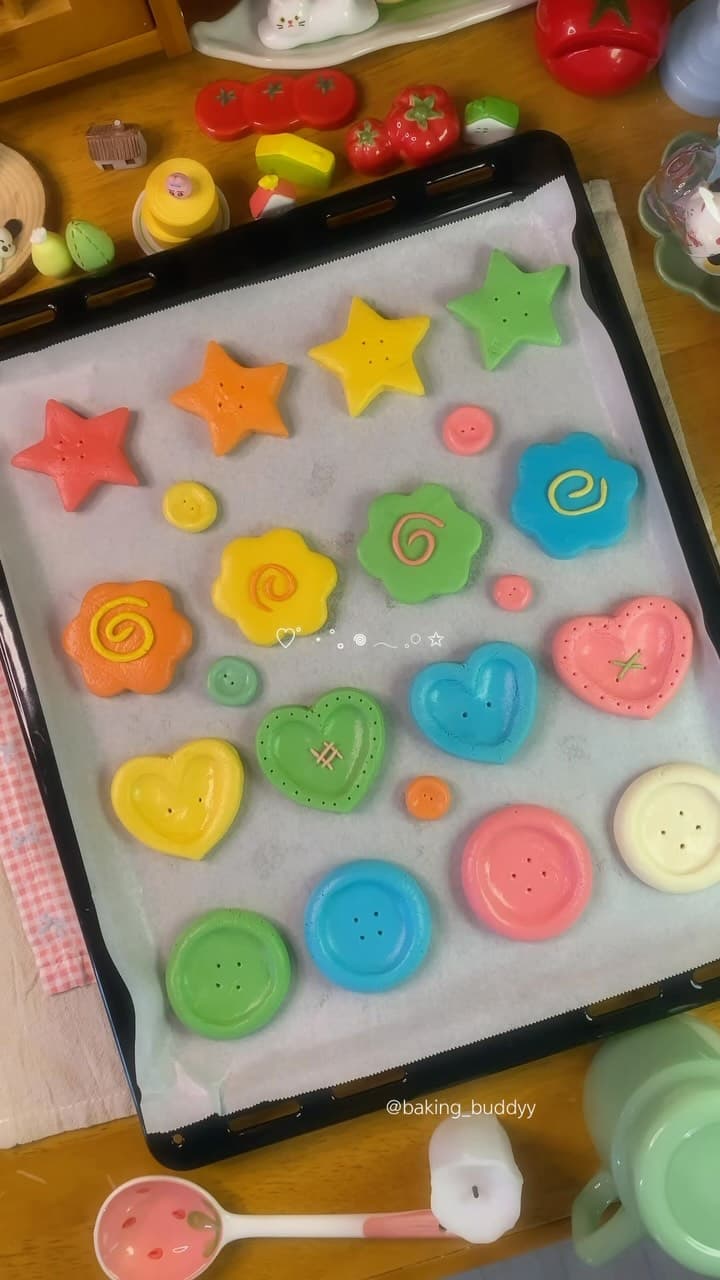 Rainbow Button Cookies