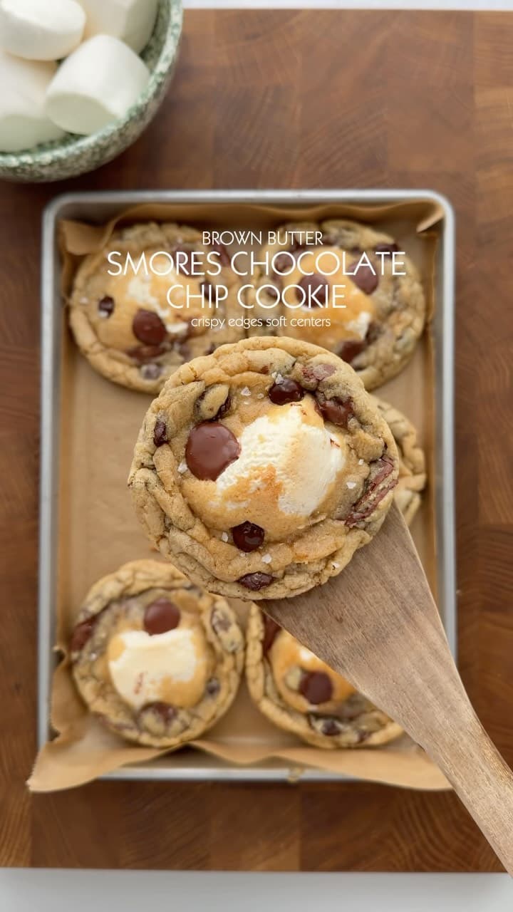 Brown Butter Chocolate Chip S'Mores Cookies