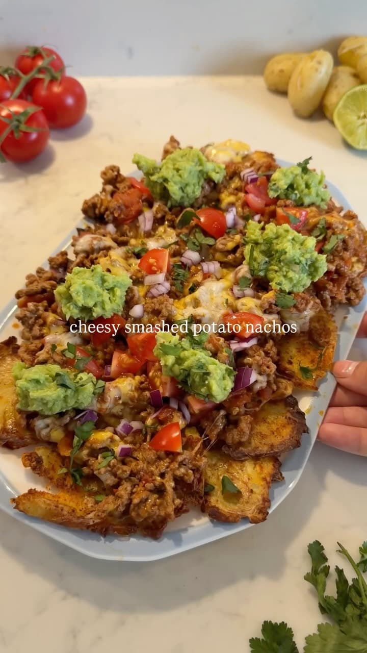 Cheesy Smashed Potato Nachos